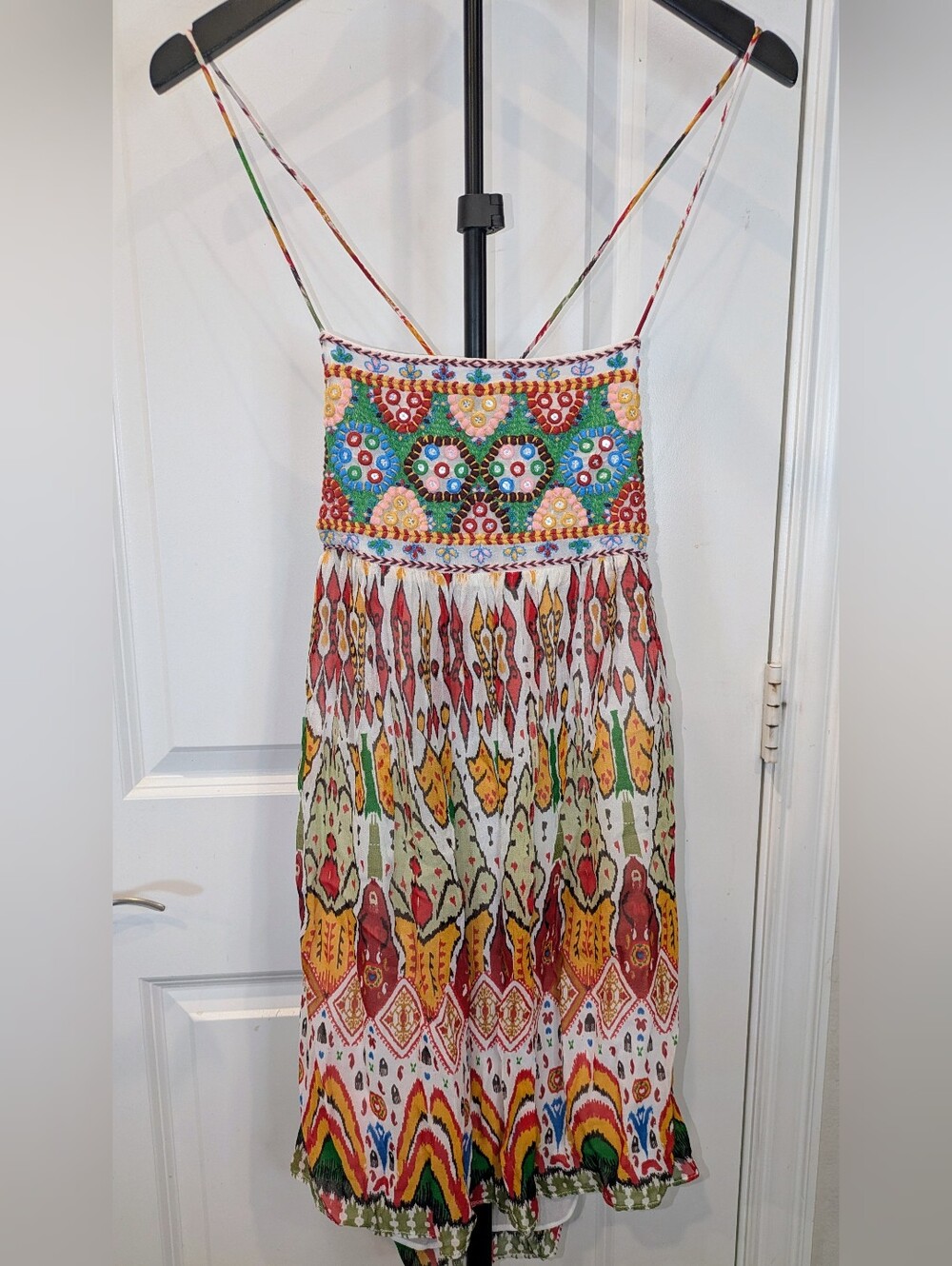 NWT Zara embroidered printed mini dress in size Small.